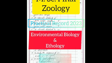 MSc Final Zoology Practical Record 2023 Rajasthan University Environmental Biology & Ethology
