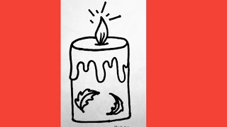 How to draw candle | easy way to draw candle | candles cartoon drawing #blackart #candle #drawing