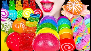 Asmr Rainbow Jelly Rolls, Gummy Bear, Unicorn 젤리롤, 구미 베어, 유니콘 먹방 Mukbang, Eating