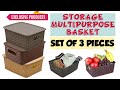 Storage Basket With Lid | Plastic Multipurpose Basket | Kuber Industries