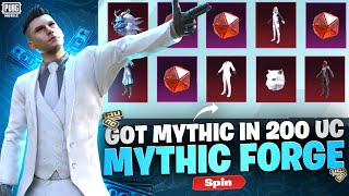 Got Mythic in 200 Uc | Mythic Forge Spin | Best OLD Mythic Spin Ever |PUBGM