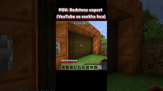 When You Learns Redstone from YouTube 💀| #minecraft #shorts #viralshorts #shortsfeed