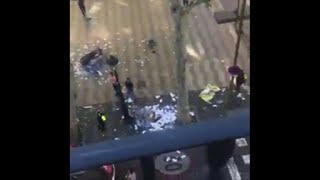 Van hits pedestrians in Barcelona 'terror attack'