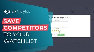 zik Analytics |  Save competitor to your watch list | How to spy on ebay competitors