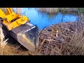Beaver Dam Removal with Excavators | Awesome Floods & Dredging Compilation | Breaking a Beaver Dams