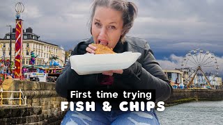 AMERICANS IN ENGLAND: Trying Fish and Chips in Bridlington England