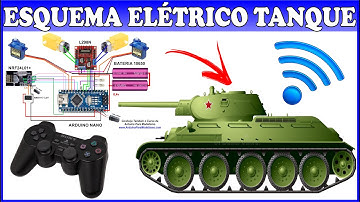Como Fazer um Tanque de Guerra de Controle Remoto com Arduino - Esquema Elétrico