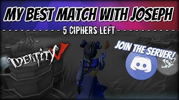 MY BEST MATCH WITH JOSEPH! + DISCORD SERVER! - TOP PHOTOGRAPHER GAMEPLAY - IDENTITY V RANK