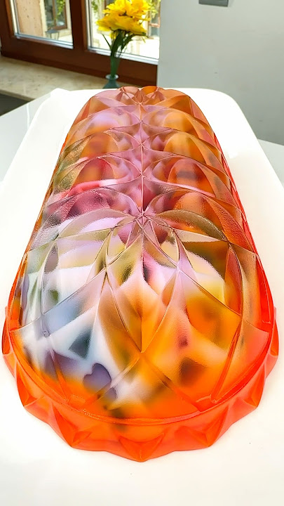 The #1 Amazing Jelly Cake Recipe with Rainbow hearts Gelatine 🌈❤️🌈❤️ #jelly #dessert #satisfying
