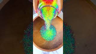 Relaxing rainbow seed bead art. ASMR Colorful jewelry making supplies &amp; tutorials @capitalcitybeads