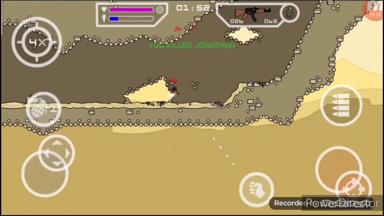 Playing (MINI MILITIA) using AK 47  only