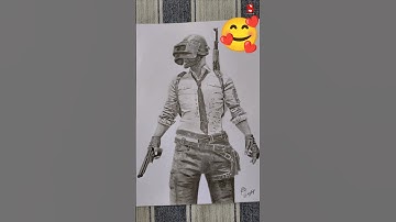 How to draw outline from mobile|How to outline using grid method|BGMI drawing|Drawing PUBG #shorts