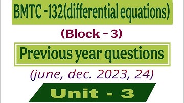 Higher order differential equations bmtc 132 |@vmatics444