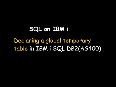 Declaring a global temporary table in IBM i SQL DB2(AS400)