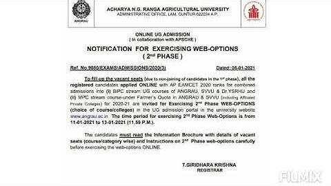 AP EAMCET BIPC ANGRAU NOTIFICATION FOR EXECISING WEB OPTIONS 🗒🗒🧾🧾🧾🧾📜📜📜📑📑📑