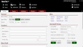 RaceTab 4: Create a Backup Meet Database