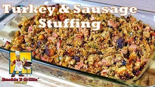 Homemade turkey and sausage stuffing