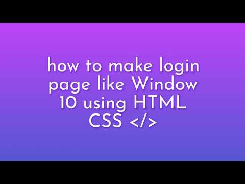 login page design like window 10 using HTML CSS Only | #HTML #CSS