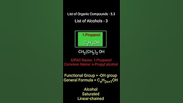 Alcohols 3 --- Propanol - 1-Propanol - n-Propyl alcohol - C3H7OH