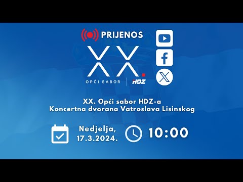 XX. Opći sabor HDZ-a | Koncertna dvorana Vatroslava Lisinskog | 17.03.2024.