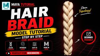 How to Make a Low Poly Hair Braid in Maya | Easy Curves Workflow 🔥