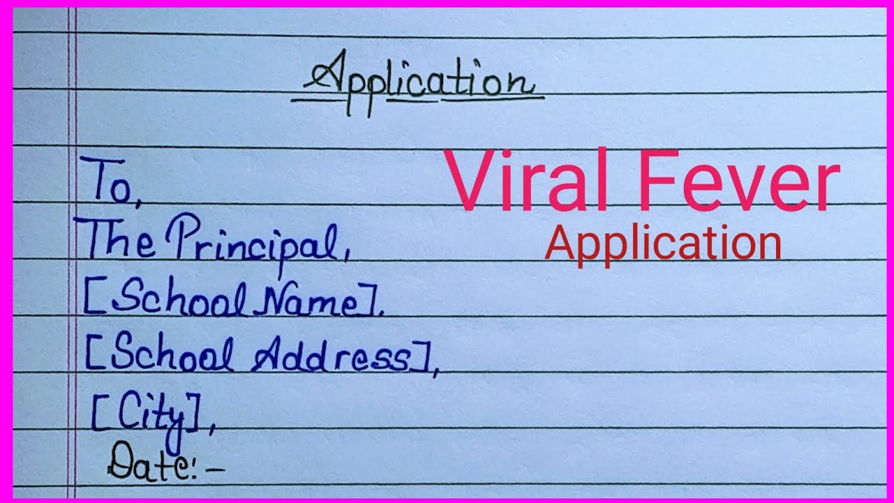 Viral Fever application in english//Fever application in english//sick leave application 