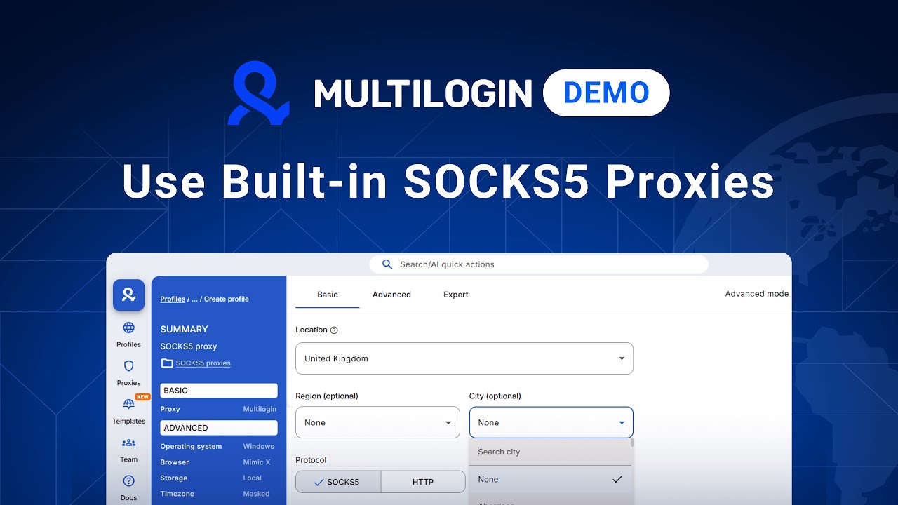 How to Use Built-in SOCKS5 Proxies in Multilogin - YouTube