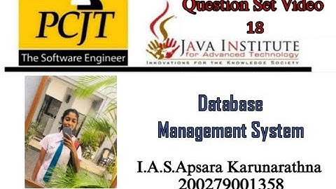 Question Set 18 | Database Management System | Java Institute