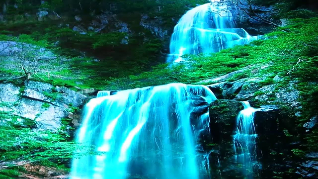 Видео со звуками природы. Живые водопады. Движущиеся водопады. Бирюзовый водопад. Водопад с бирюзовой водой.