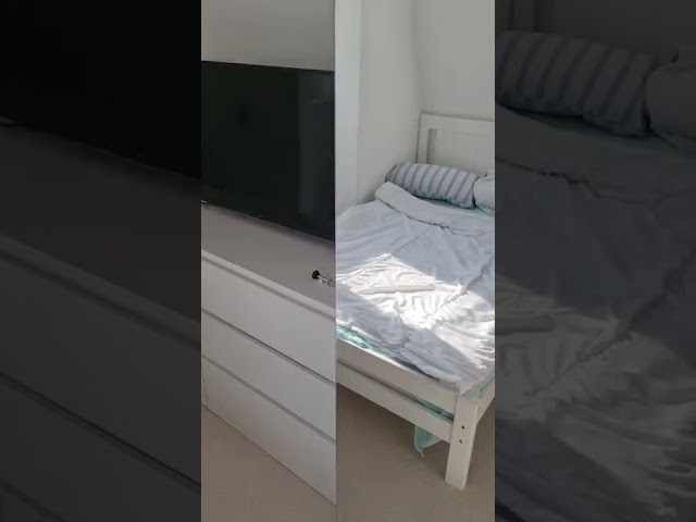 Video 1: orthopedic comfy mattress,  bedside table and double bed