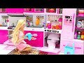 Barbie Doll Kitchen Set up Real Cooking Refrigerator Toyمطبخ باربيBarbie Cozinha Geladeira