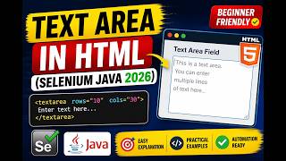 37. Text Area field in HTML (Selenium Java 2026)