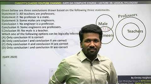 #28 | Reasoning - Syllogisms | General Aptitude | COMPLETE COURSE | GATE 2024 | Christy Varghese