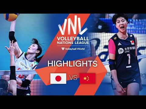 Japan vs. China - FIVB Volleyball Nations League - Women - Match Highlights, 19/06/2022