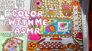 Color with me (ASMR) 🤭🌅 | Little Corner by Coco Wyo | Coloring Using Ohuhu Markers 🧡