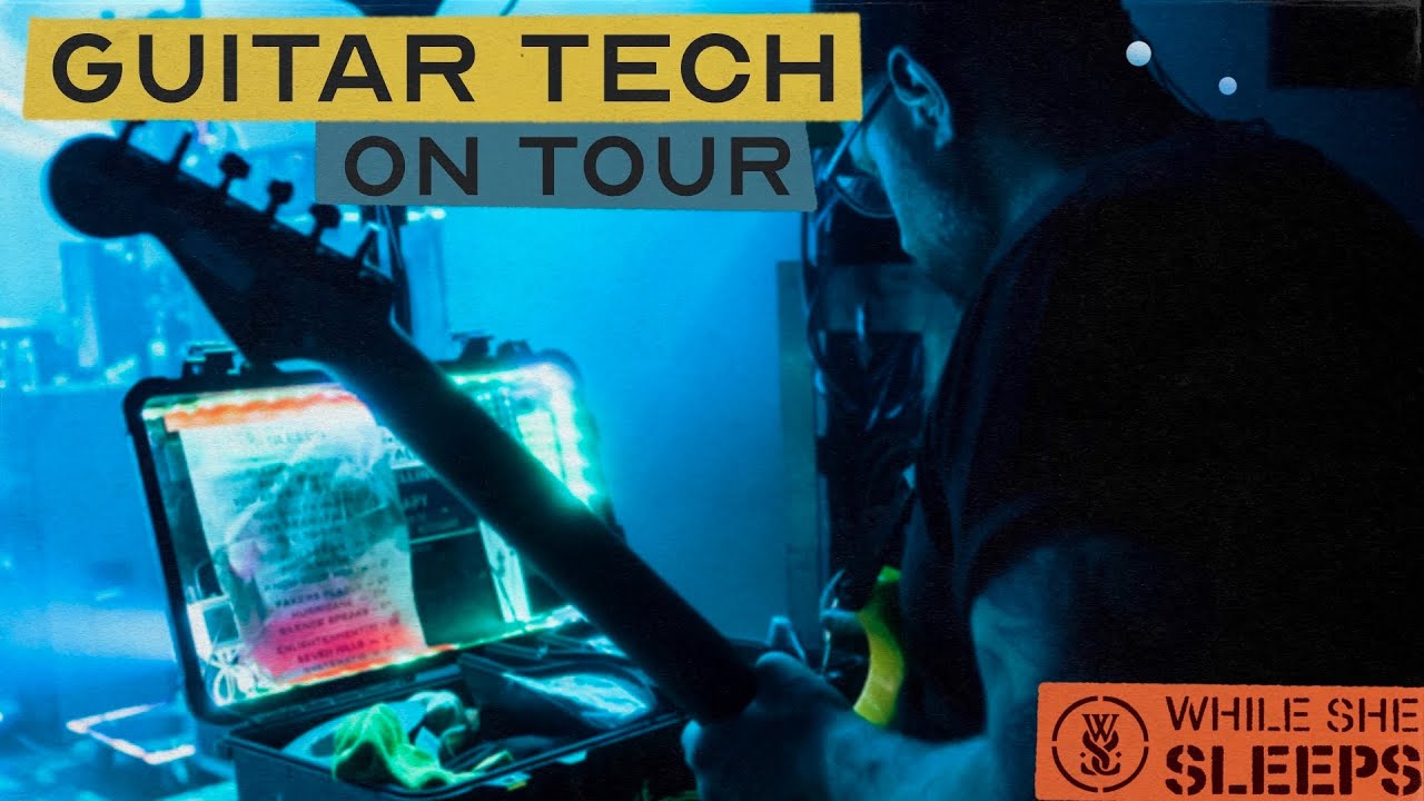 Guitar Tech explaining tunings & restrings on tour with While She Sleeps