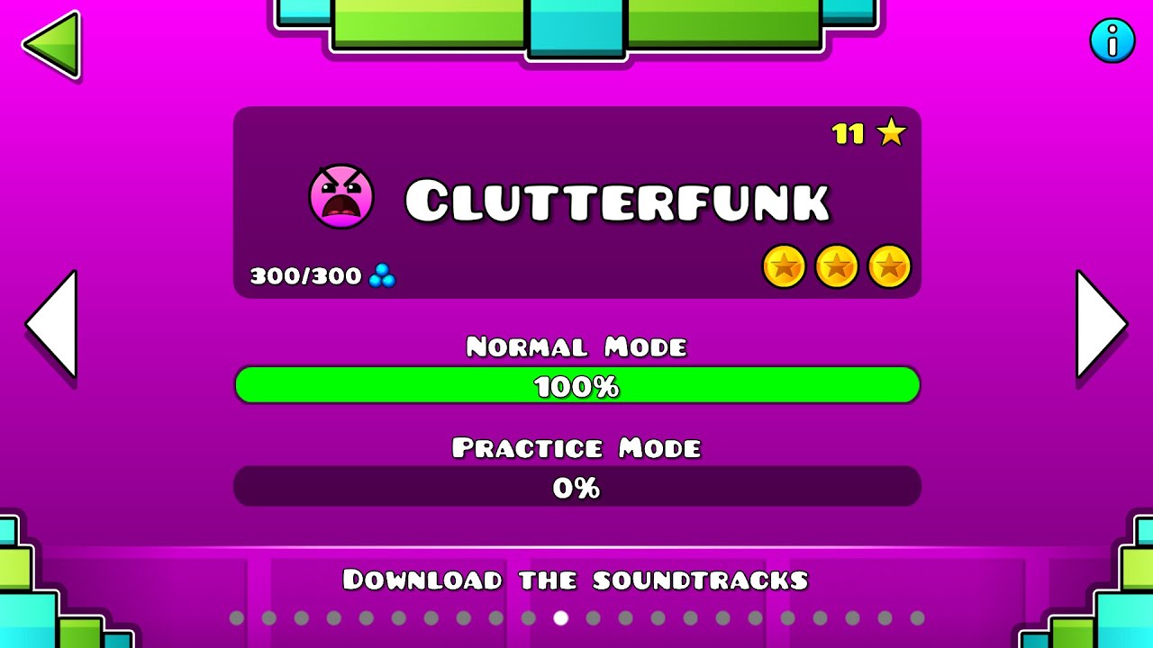 [Geometry Dash] Level 11 : Clutterfunk 100% Complete (All Coins) [4K ...