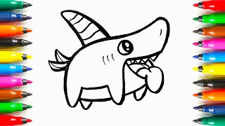 How to draw Sharkdog #sharkdog by Joanna Vu kids 13,412 views 1 month ago 2 minutes, 42 seconds