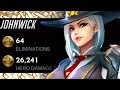 64 ELIMS - Insane ASHE IDDQD DOMINATING Competitive! [ OVERWATCH SEASON 17 TOP 500 ]