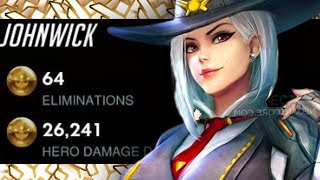 64 ELIMS - Insane ASHE IDDQD DOMINATING Competitive! [ OVERWATCH SEASON 17 TOP 500 ]