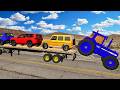 Flatbed Truck Mcqueen | Transportation with Truck - Pothole vs Car #126 - BeamNG.Drive