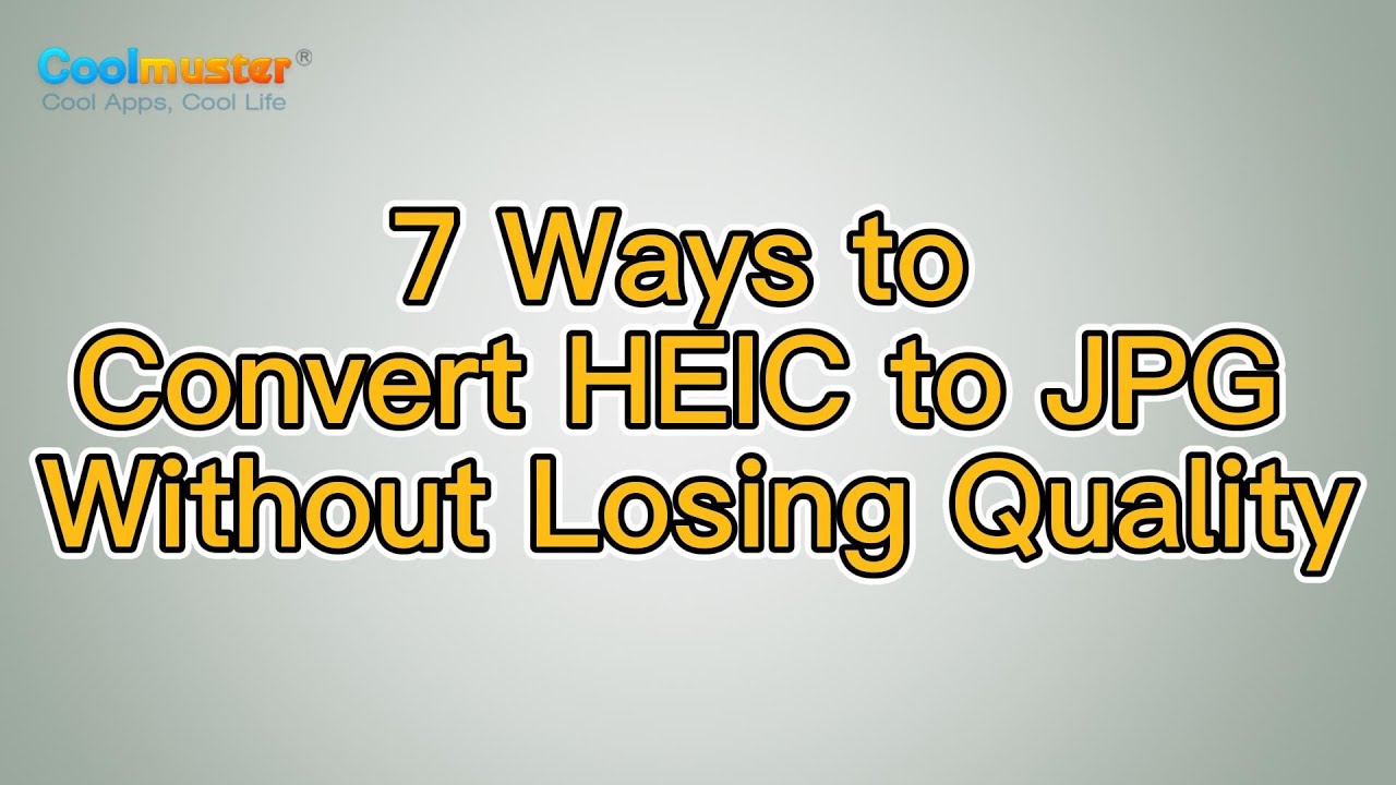 How to Convert HEIC to JPG Without Losing Quality? [Solved] - YouTube