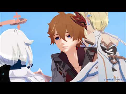 MMD x Genshin Impact - Paimon kicking Childe in the family jewels