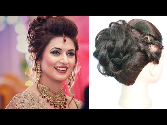 simple juda hairstyle with front look | hairstyle for engagement look | bun  hairstyle | hair updo - YouTube