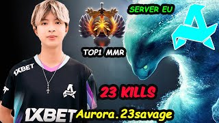 Aurora 23savage Morphling Top1 MMR Server EU Signature Hero vs 9class Dota 2