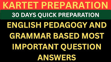 TET EXAM PREPARATION/ENGLISH PEDAGOGY GRAMMAR BASED  MOST IMPORTANT QUESTION ANSWERS
