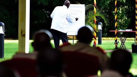 Museveni delivers a lecture of opportunity to Burundi National Defense Senior Command & Staff.