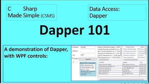 Introduction to Dapper, using WPF forms. (v2)