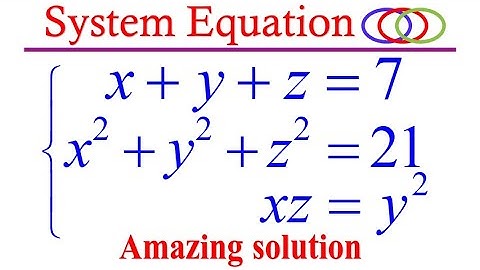 How to solve system equation | Nice problem and amazing solution | Math Olympiad Training