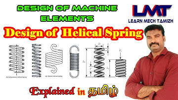Design of helical spring/Problem solved on compression spring/Design of Machine Element/in Tamil